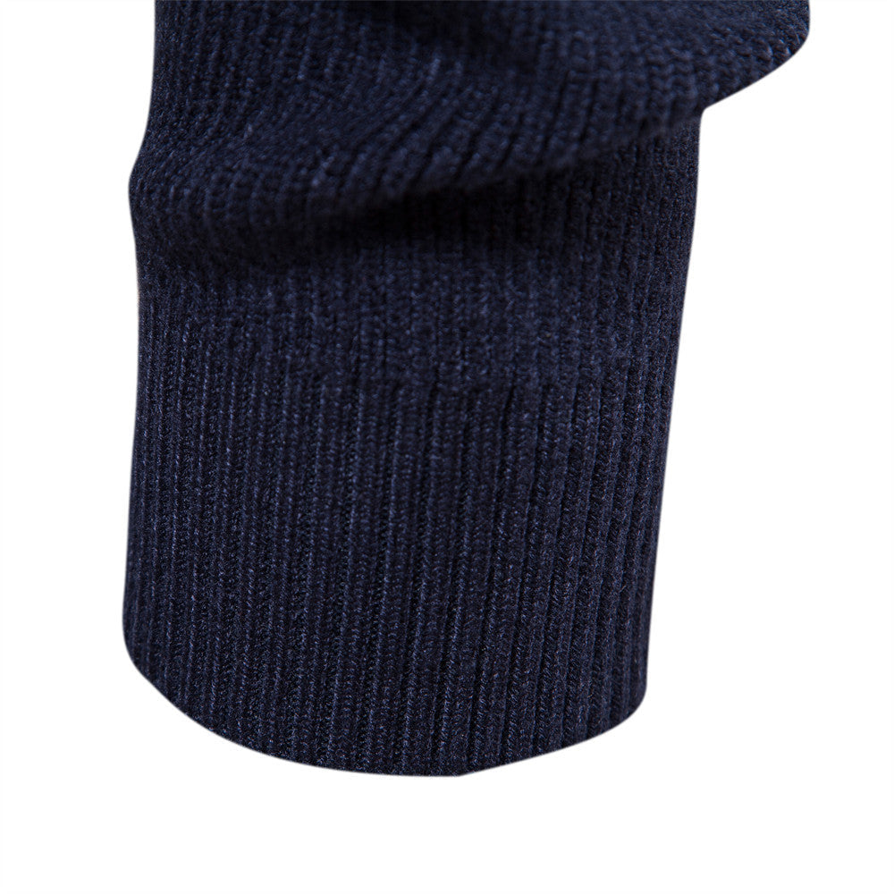Herren lässiger warmer Pullover mit Rundhalsausschnitt und leichtem Stretch-Anteil