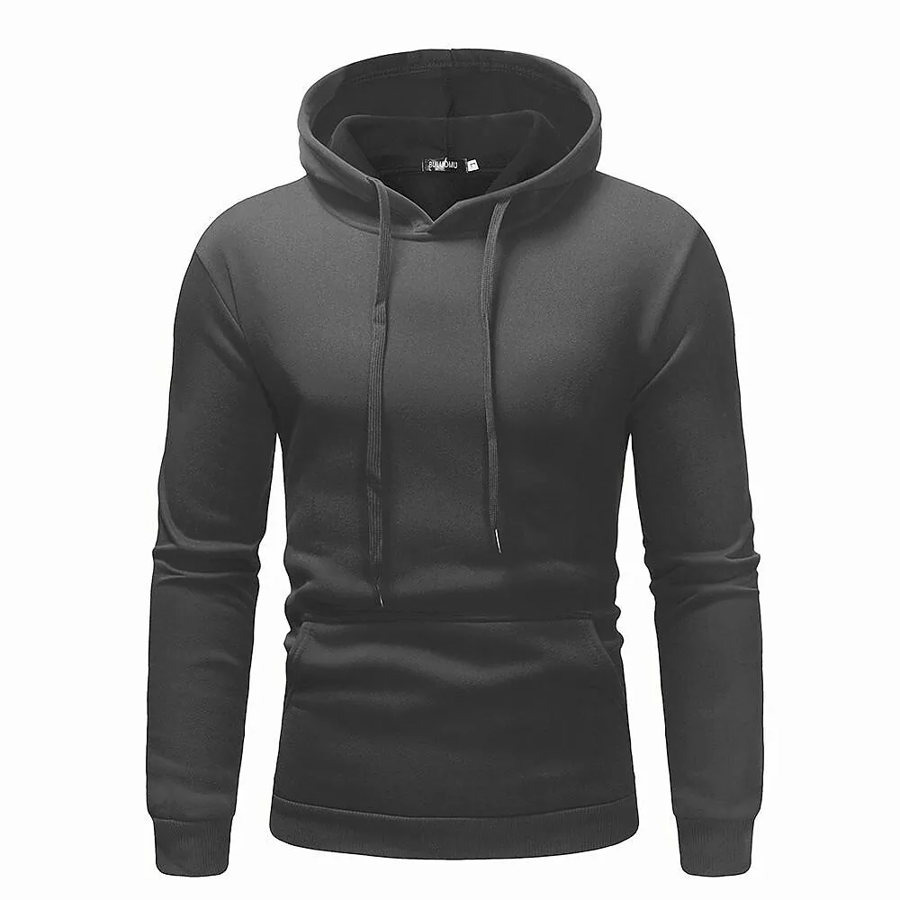 Herren Basic einfarbiger Kapuzenpullover