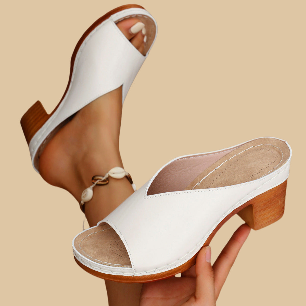 NEUHEIT 70 % RABATT – Orthopädische Chunky High Heel Sandalen