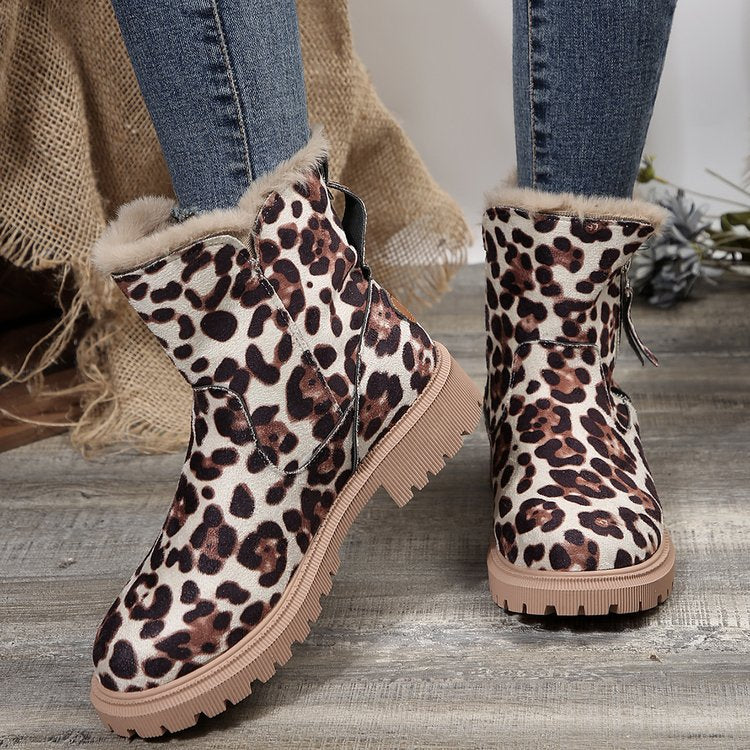 Gefütterte Damen-Martinsstiefel mit Reißverschluss
