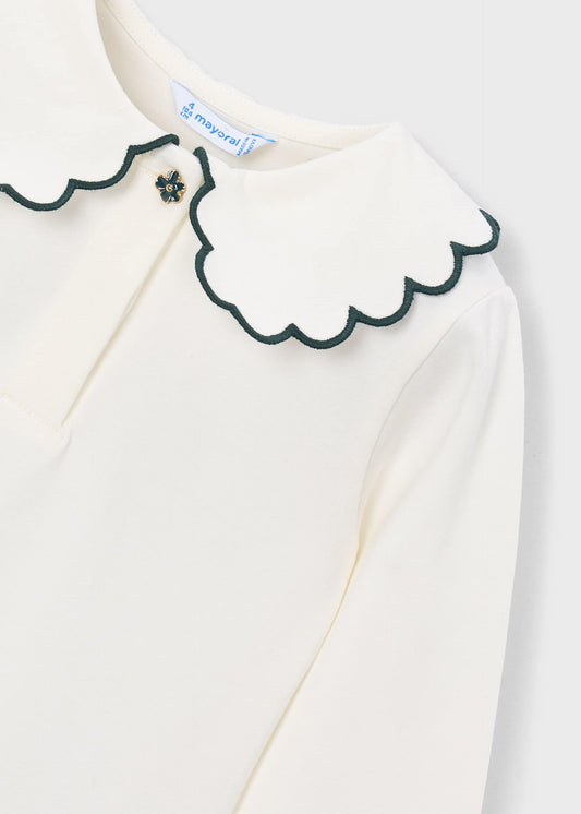 Einfaches Mädchen-Poloshirt mit Bubikragen