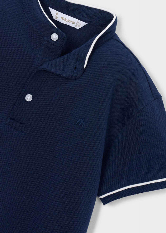 Boy's mandarin collar polo shirt