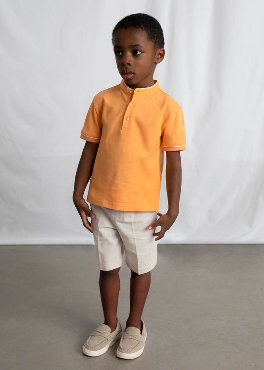 Boy's mandarin collar polo shirt