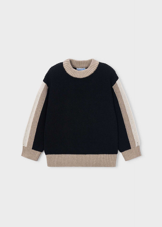 Kontrastfarbener Pullover für Jungen