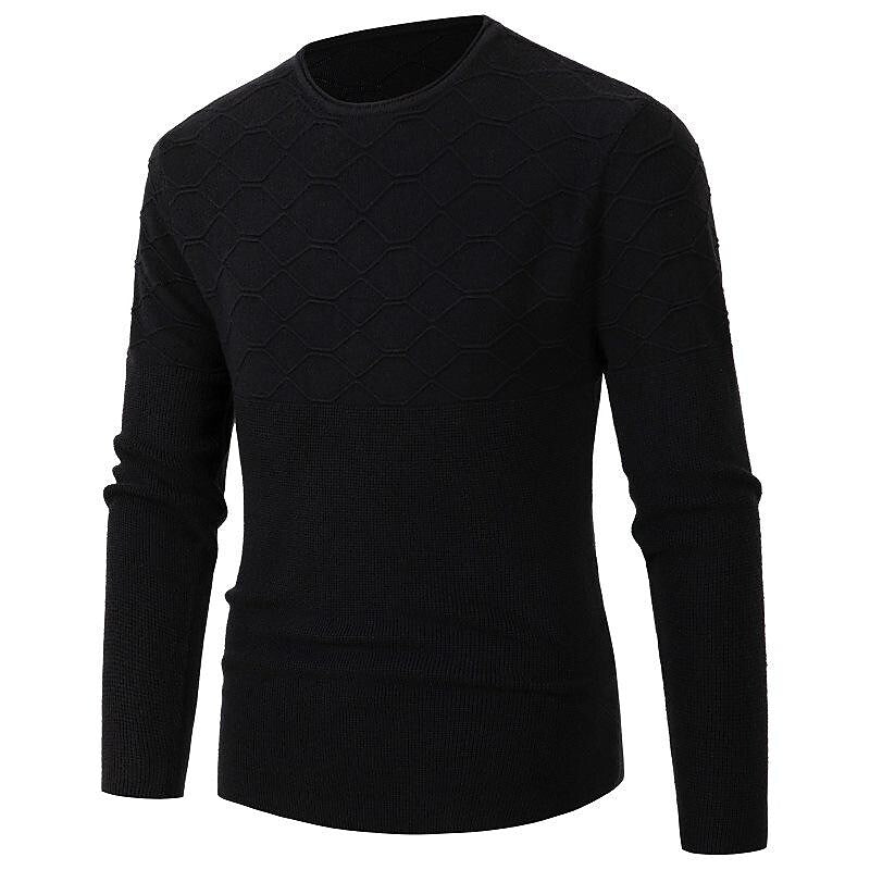 Herren Freizeit Pullover mit Rundhalsausschnitt, einfarbig