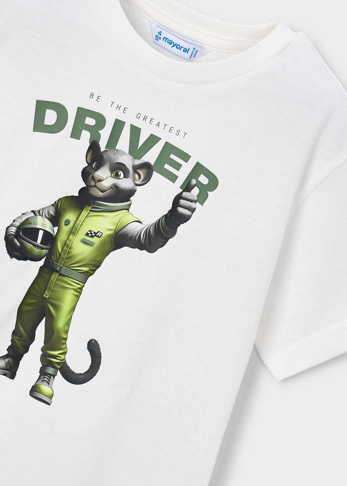 Jungen-T-Shirt mit Rennfahrer-Motiv