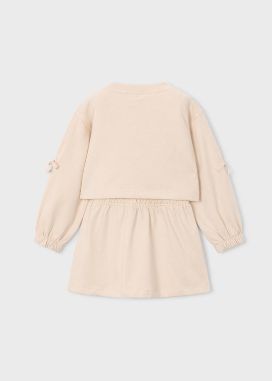 Embroidered fleece dress for girls