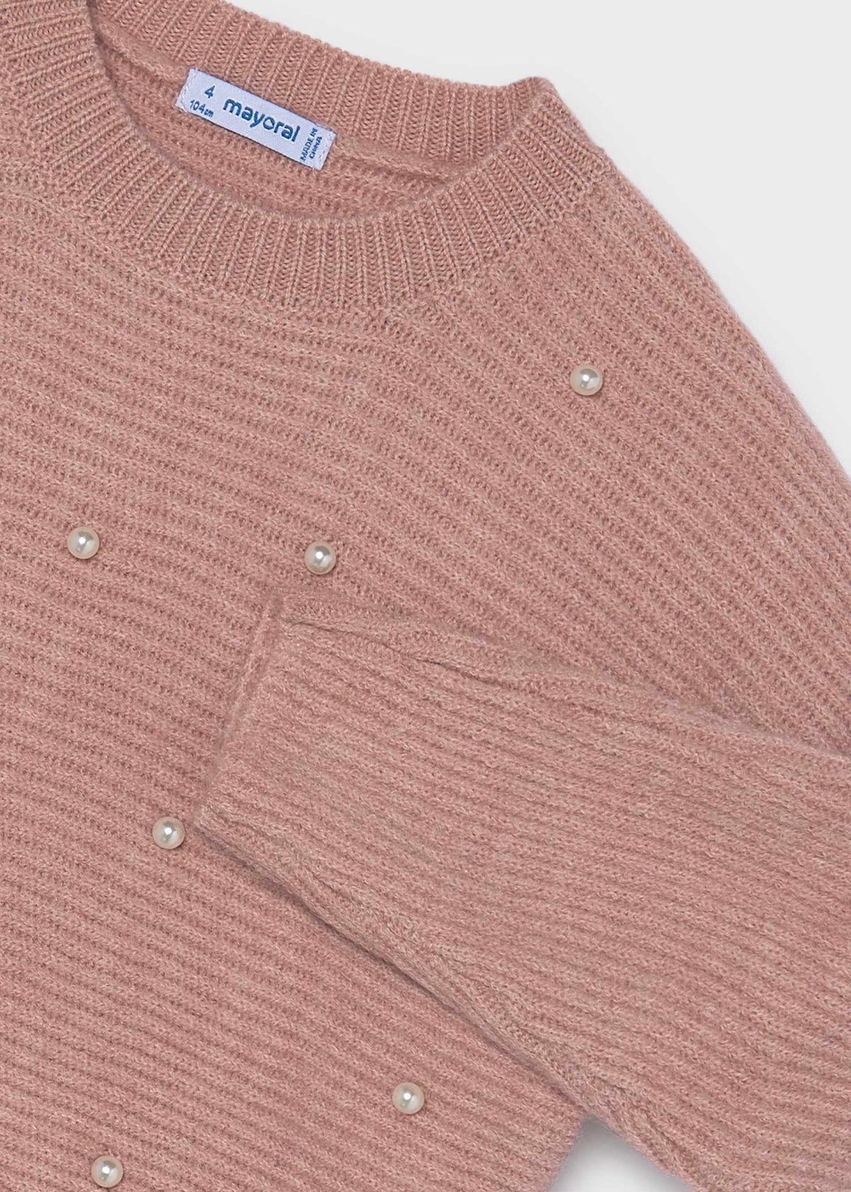 Mädchen-Strickpullover mit Perlen