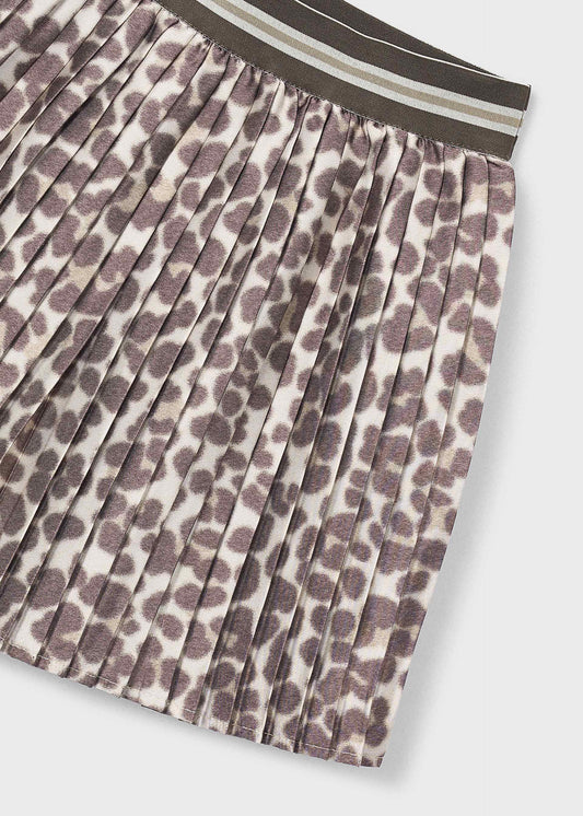 Girl print pleated skirt