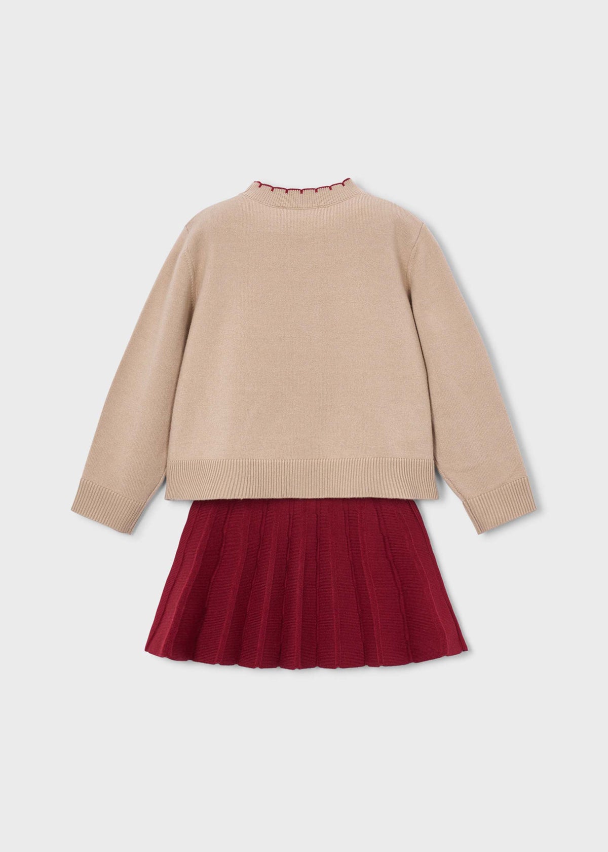 Set aus Jacquard-Rock mit Obstmuster und T-Shirt für Mädchen