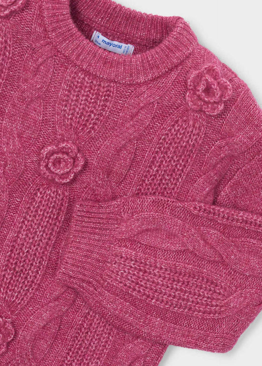 Girls' jumper with flower appliqué