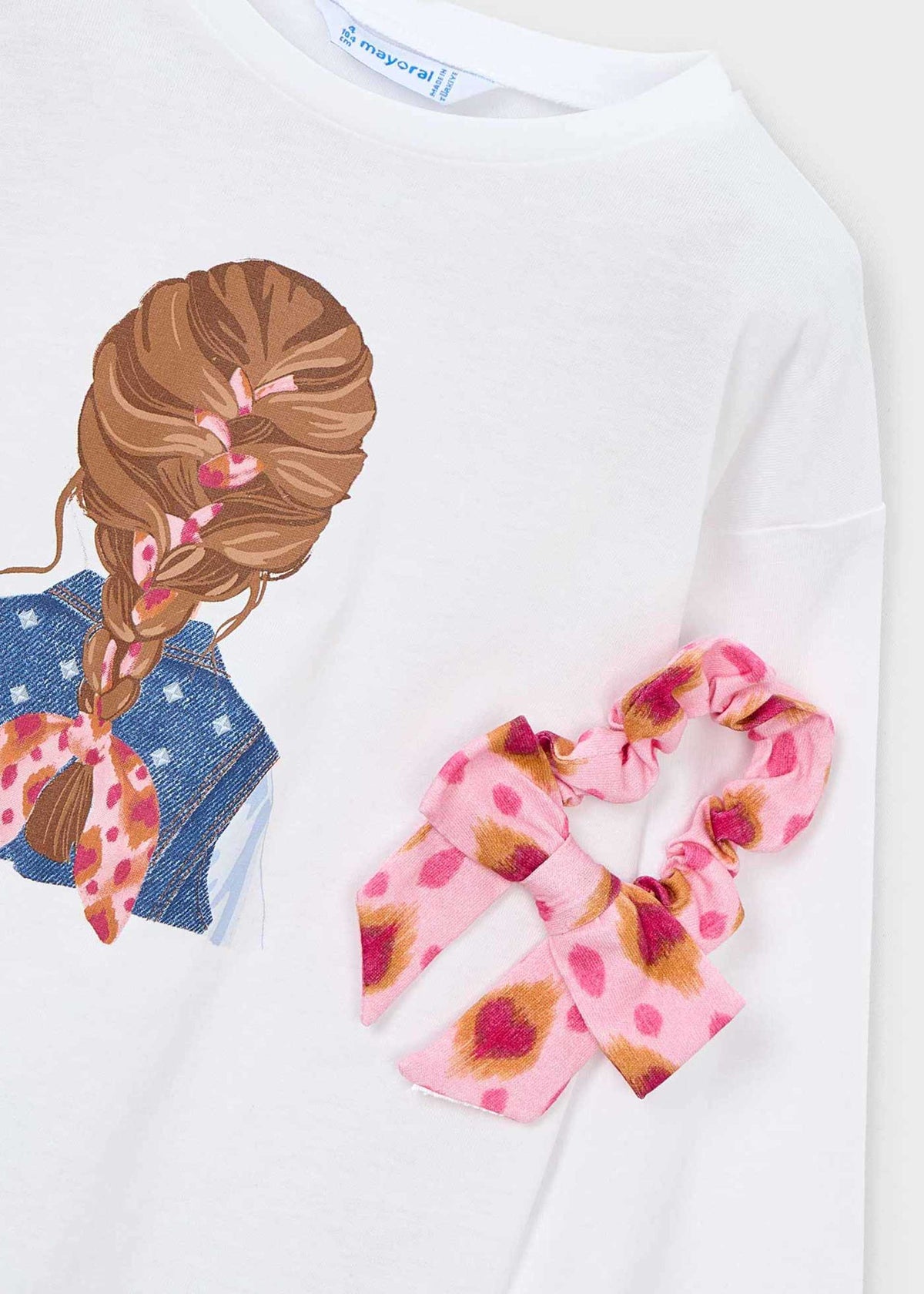 Girls long sleeved T-shirt with scrunchie