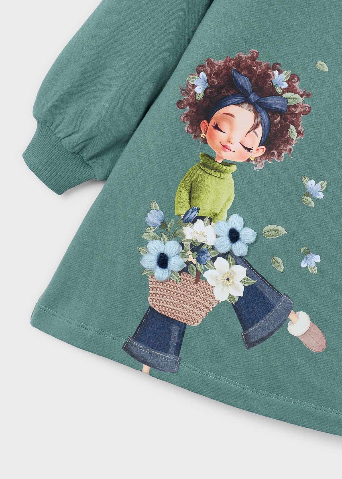 Girls' screen-printed sweatshirt dress