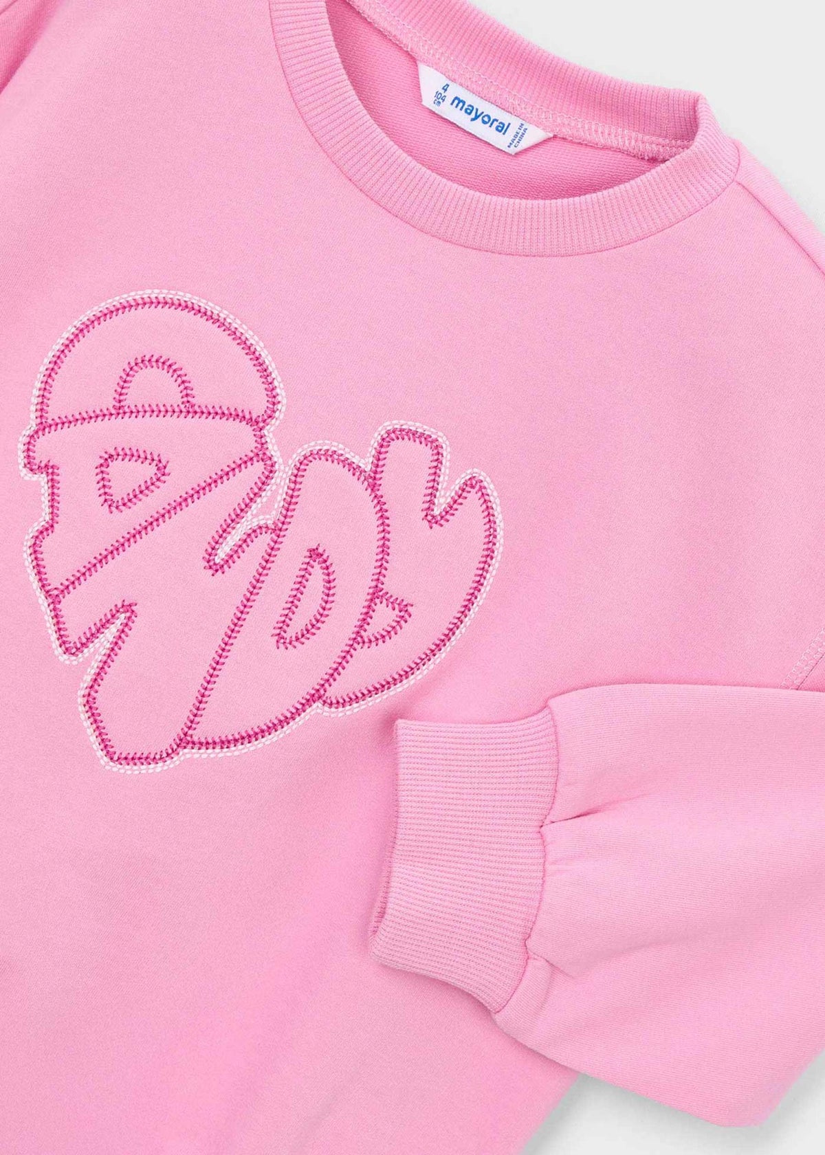 Girls' sweatshirt with embroidered letters