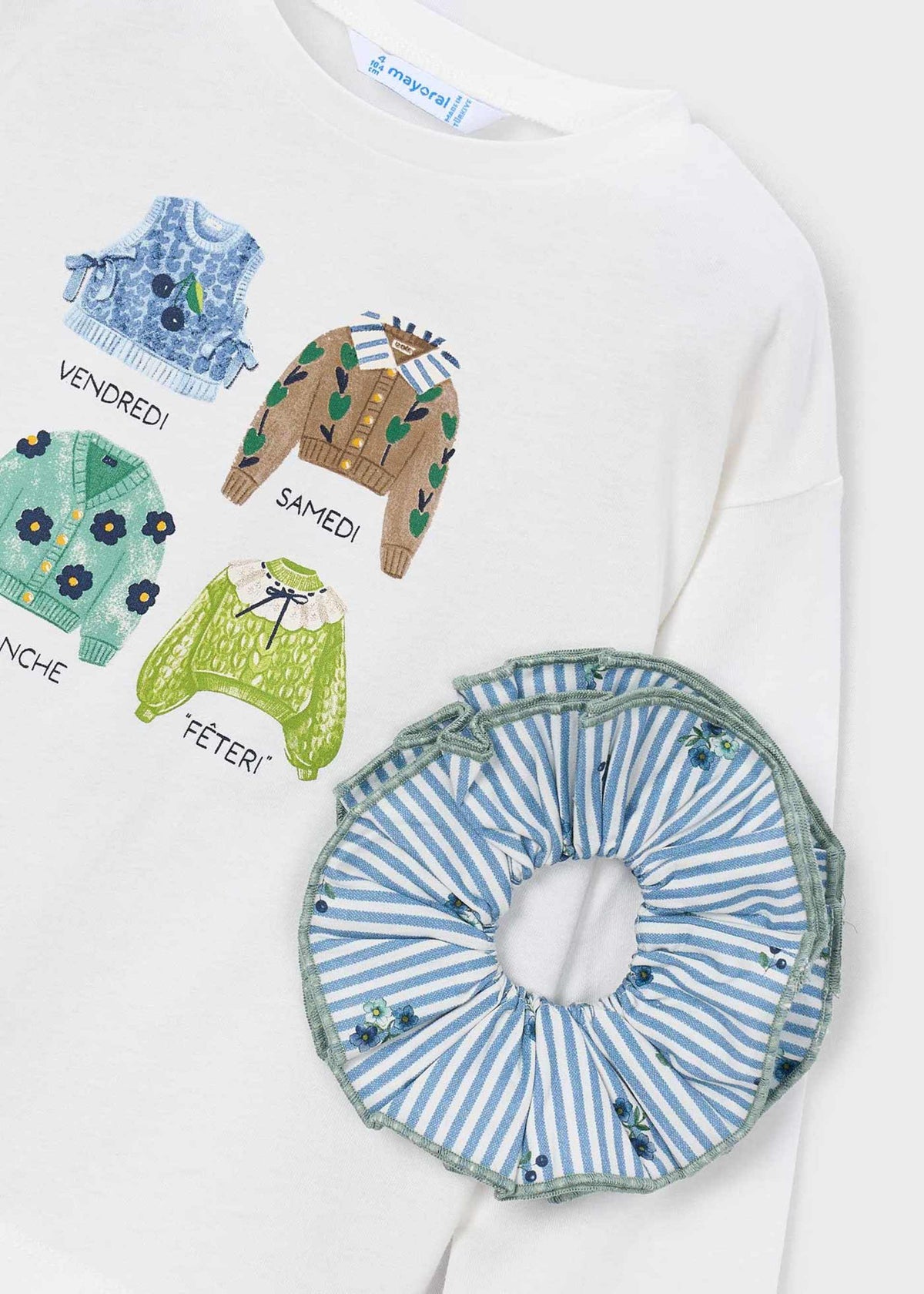 Girls' T-shirt with hair tie
