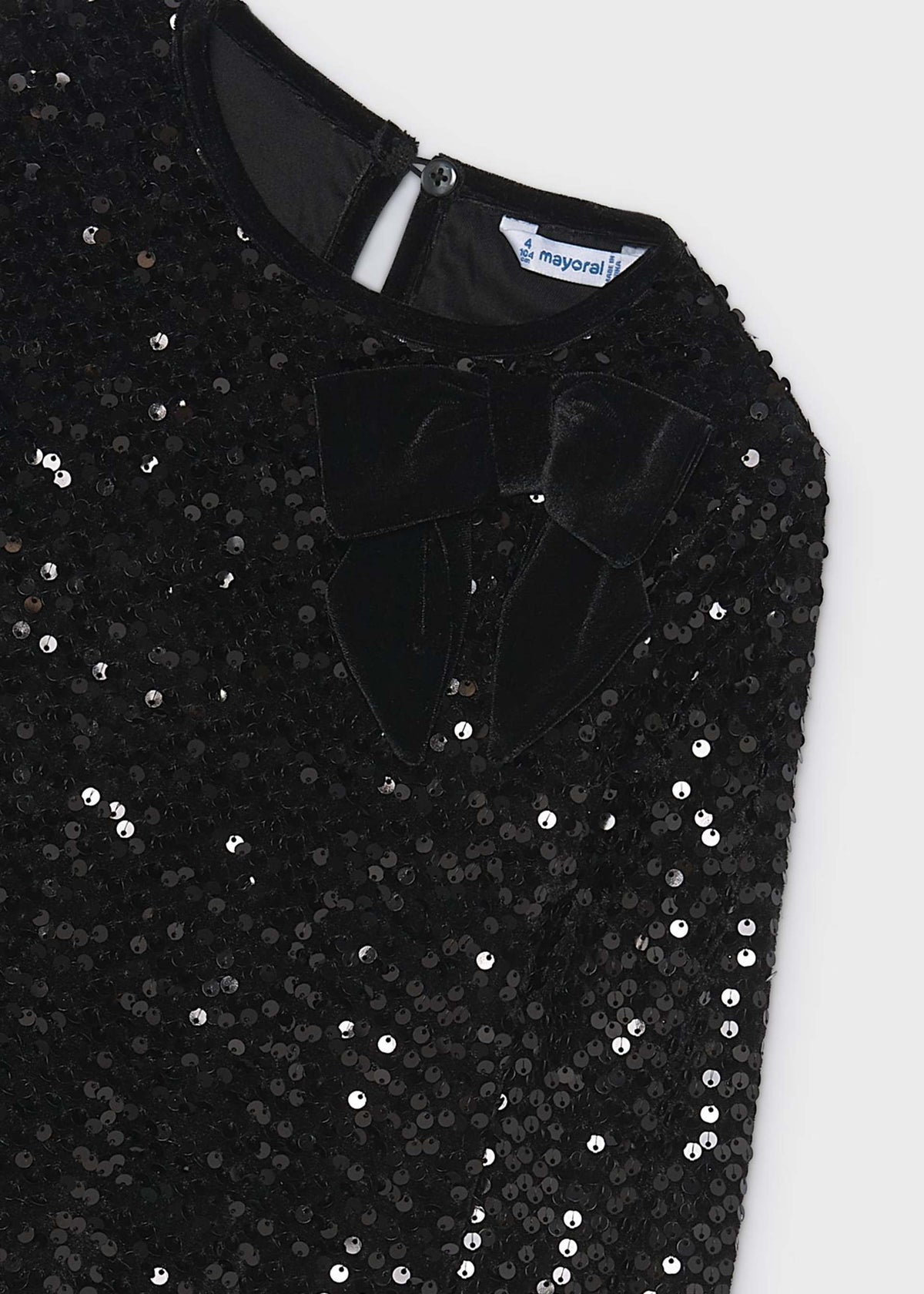 Girl Velvet sequined bow dress