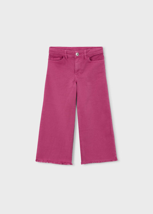 Mädchenhose mit weitem Bein aus Twill