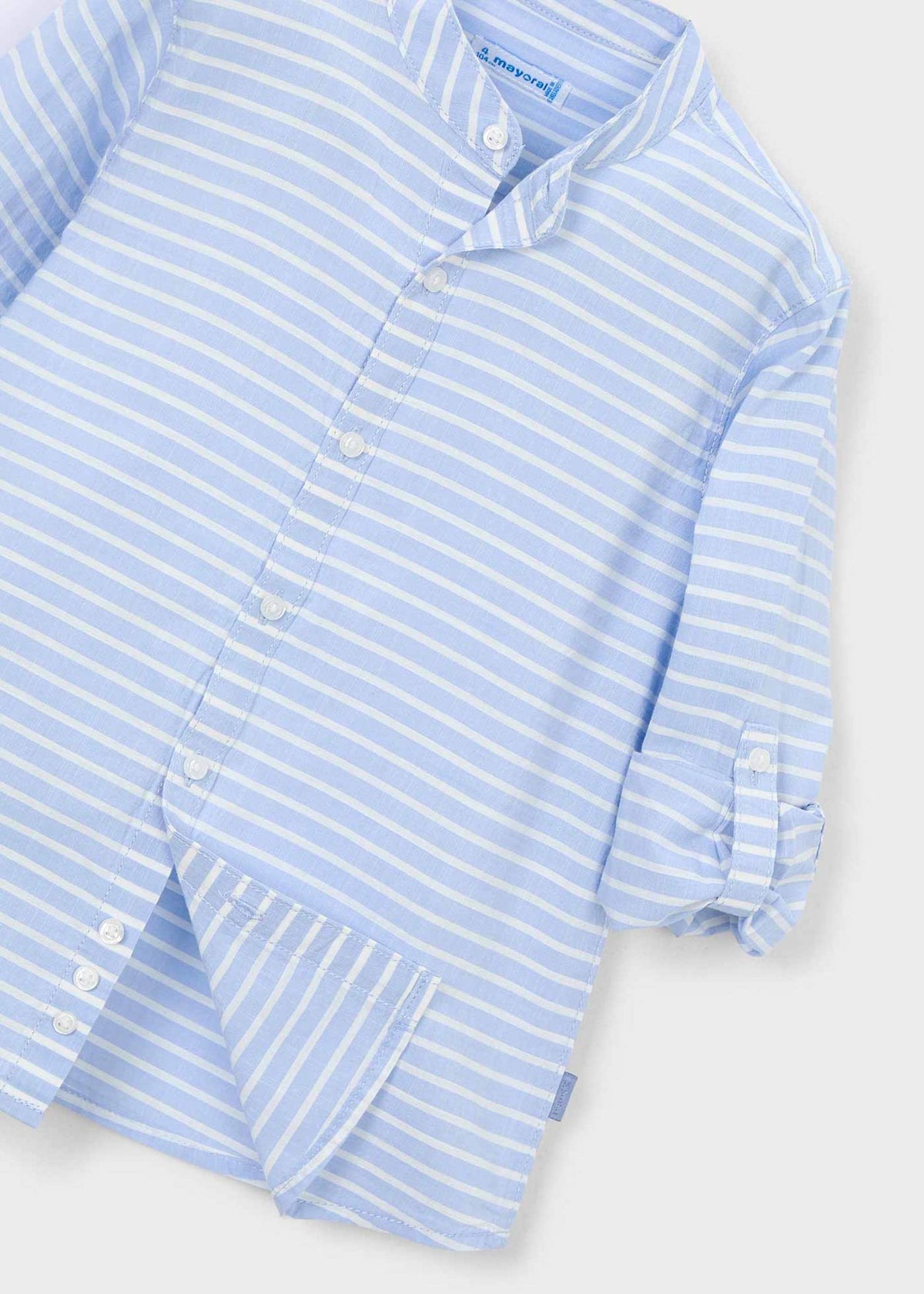 Langarm-Streifenshirt mit Stehkragen für Kinder
