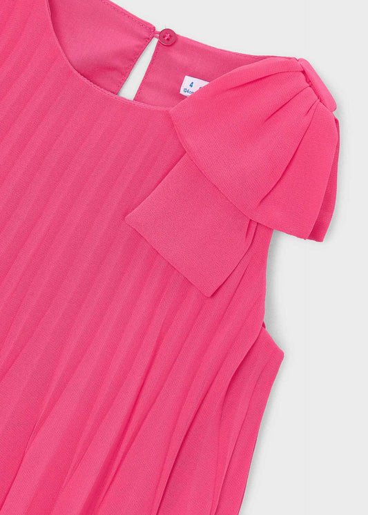 Plissiertes Kleid mit Schleife für Mädchen
