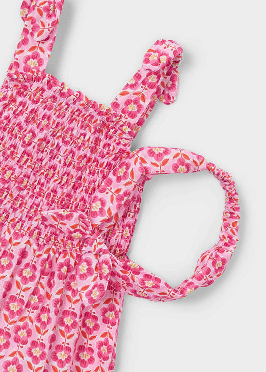 Bedrucktes Kleid mit Haarband für Mädchen