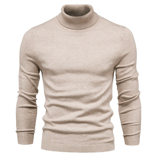 Herren Winter Rollkragenpullover, dick, lässig, einfarbig
