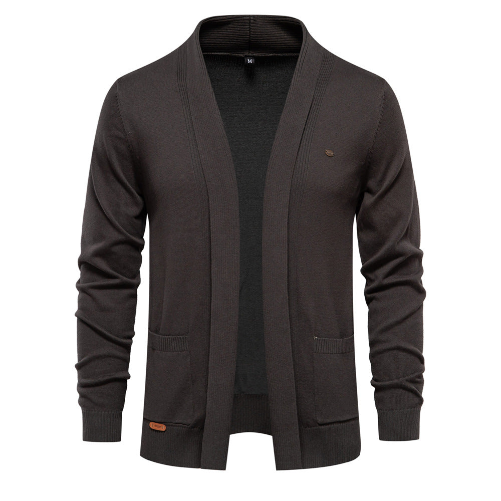 Men's Casual Vintage Style V Neck Open Front Cardigan