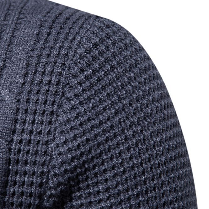 Herren lässiger warmer Pullover mit Rundhalsausschnitt und leichtem Stretch-Anteil