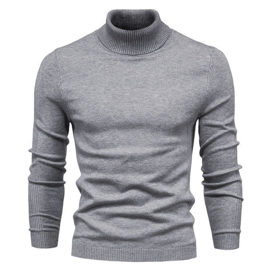 Herren Winter Rollkragenpullover, dick, lässig, einfarbig