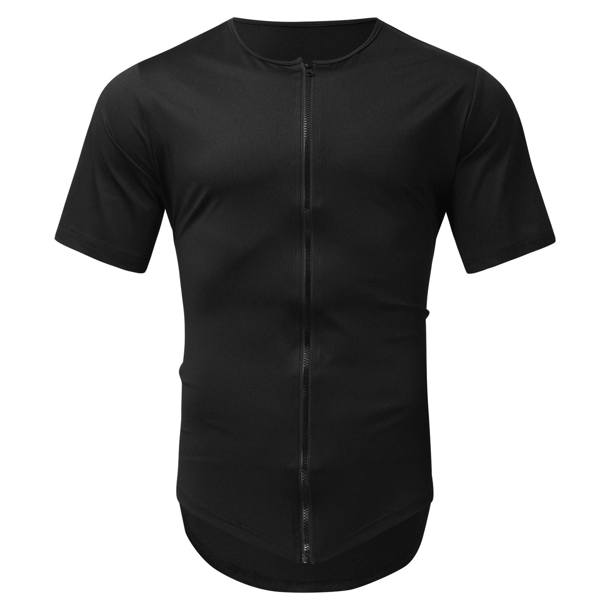 Patrick Zip Cardigan Rundhals Kurzarm T-Shirt