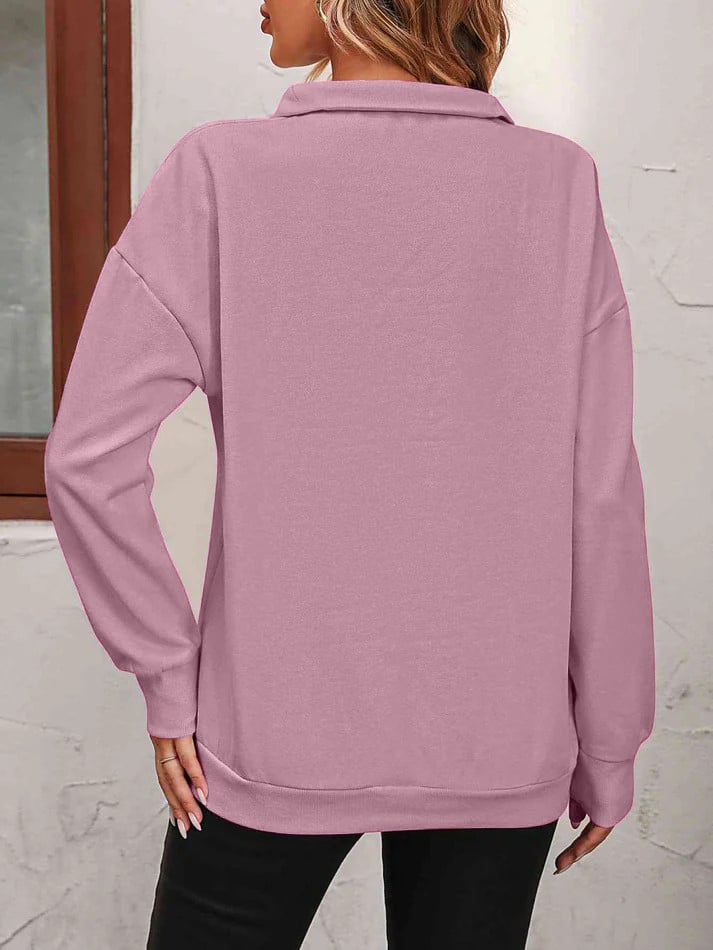 ✨Best-1 Sale Pullover✨Damen Herbst/Winter Zip-Up Sweatshirt mit überschnittenen Schultern