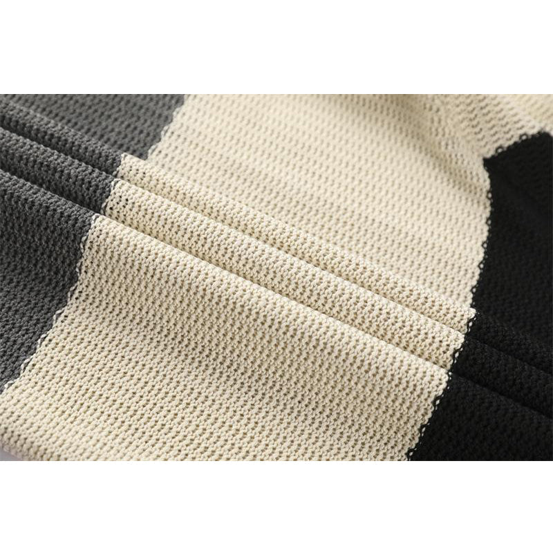 Herren Colorblock Gestreifter Slim Fit Rundhals Pullover