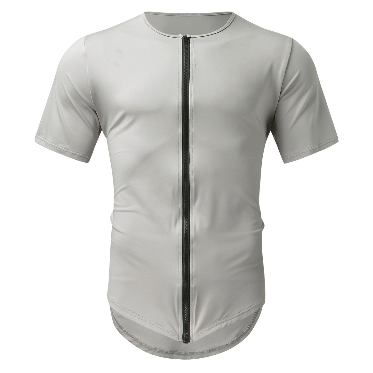 Patrick Zip Cardigan Rundhals Kurzarm T-Shirt