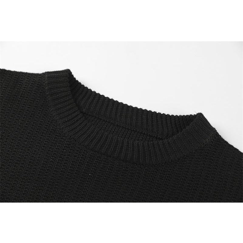 Herren Colorblock Gestreifter Slim Fit Rundhals Pullover