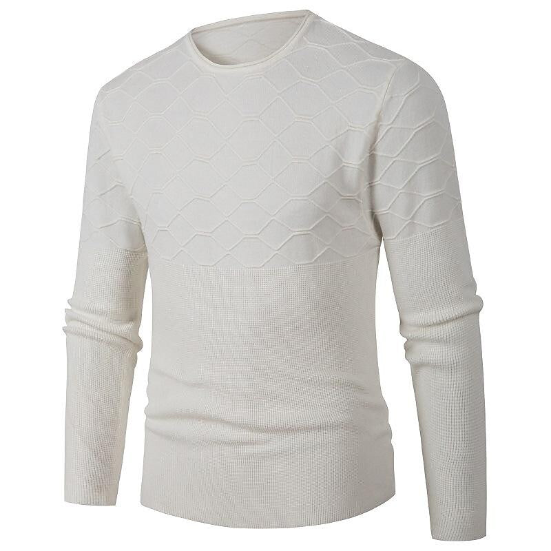Herren Freizeit Pullover mit Rundhalsausschnitt, einfarbig