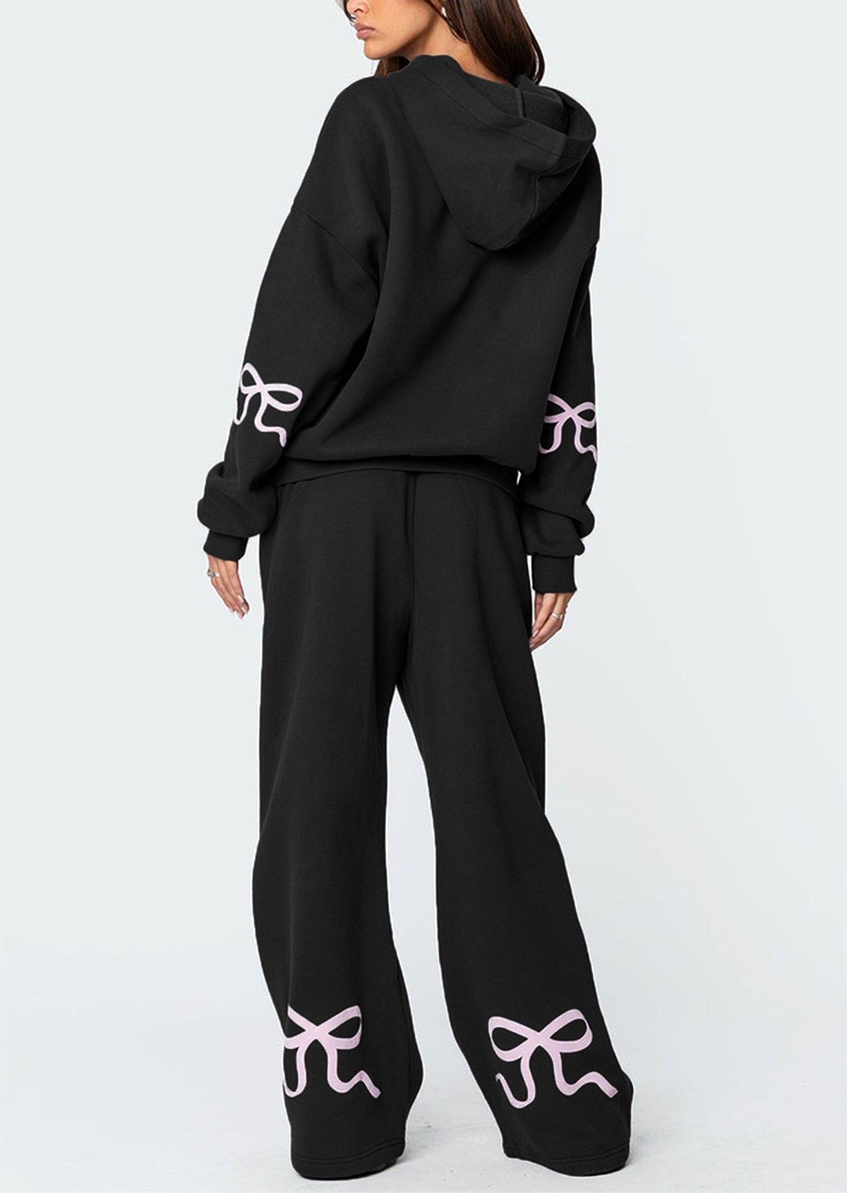 Christmas Sale 50% OFF - Women's Bow Detail Hoodie Sweat Set