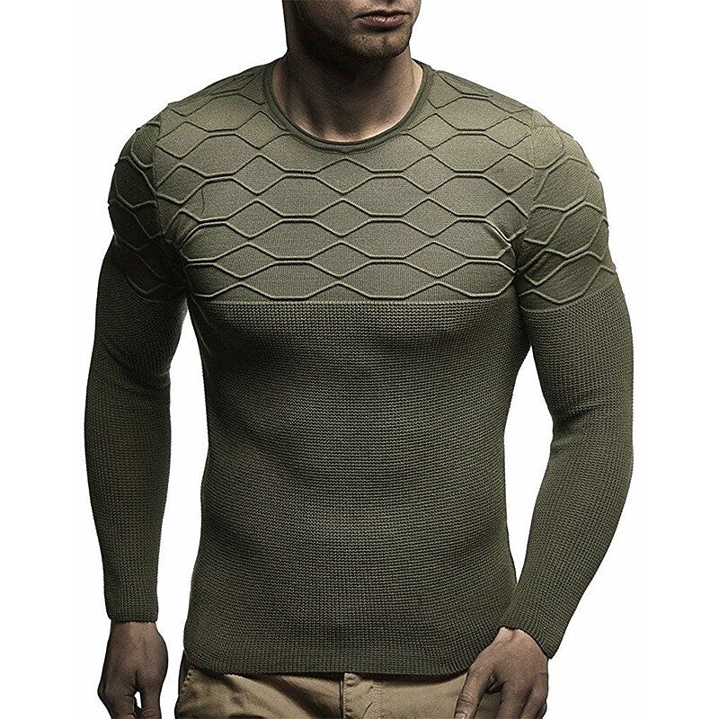 Herren Freizeit Pullover mit Rundhalsausschnitt, einfarbig