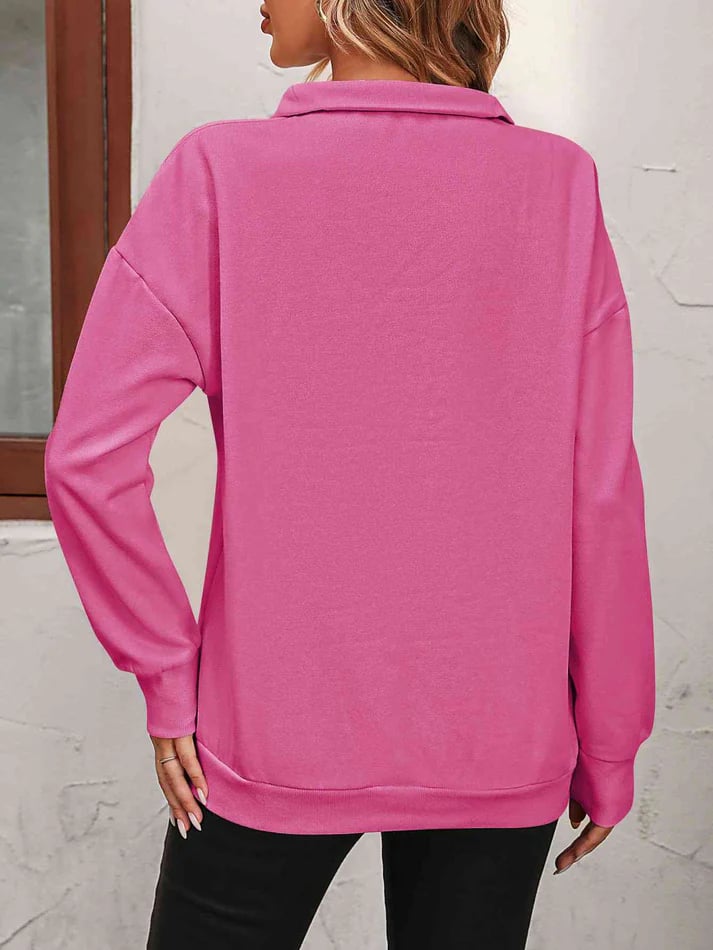 ✨Best-1 Sale Pullover✨Damen Herbst/Winter Zip-Up Sweatshirt mit überschnittenen Schultern