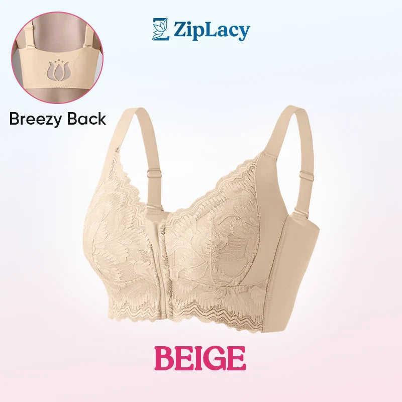 ZipLacy - CHRISTMAS SALE 70% OFF - Ultra Soft Front Zip Wireless Lifting Bra