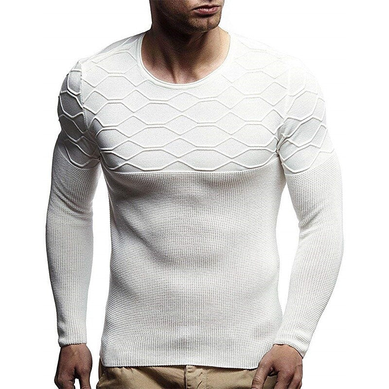 Herren Freizeit Pullover mit Rundhalsausschnitt, einfarbig