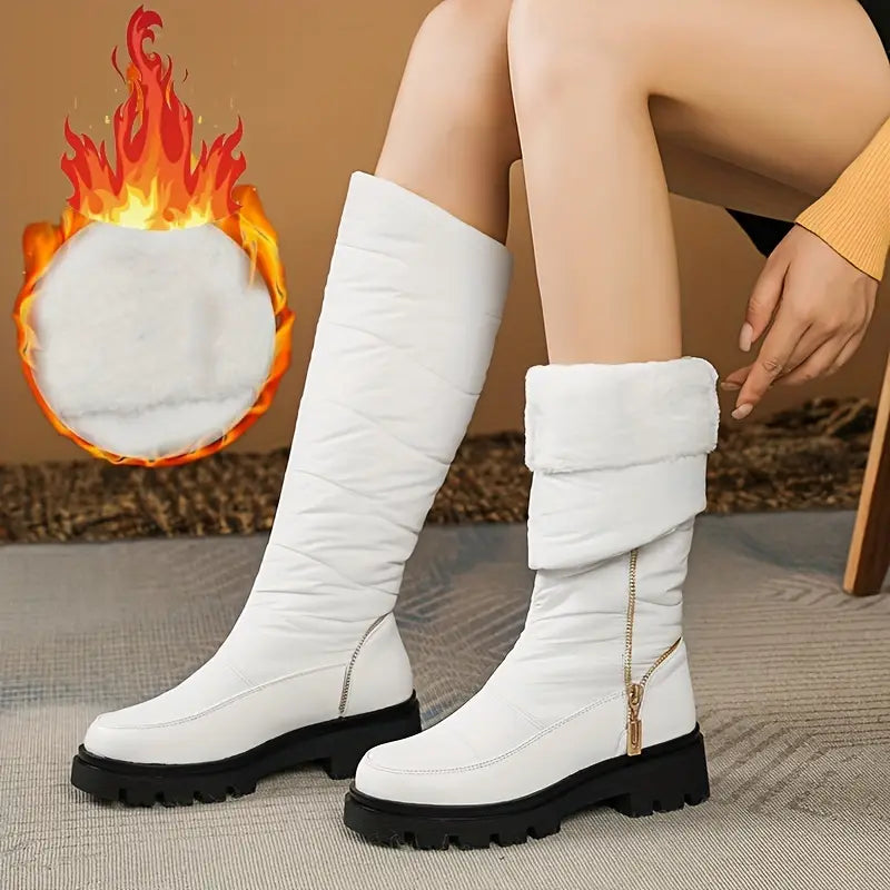 Women's Winter Waterproof Boots - Thick Insulated Snow Boots with Non-Slip Rubber Sole
