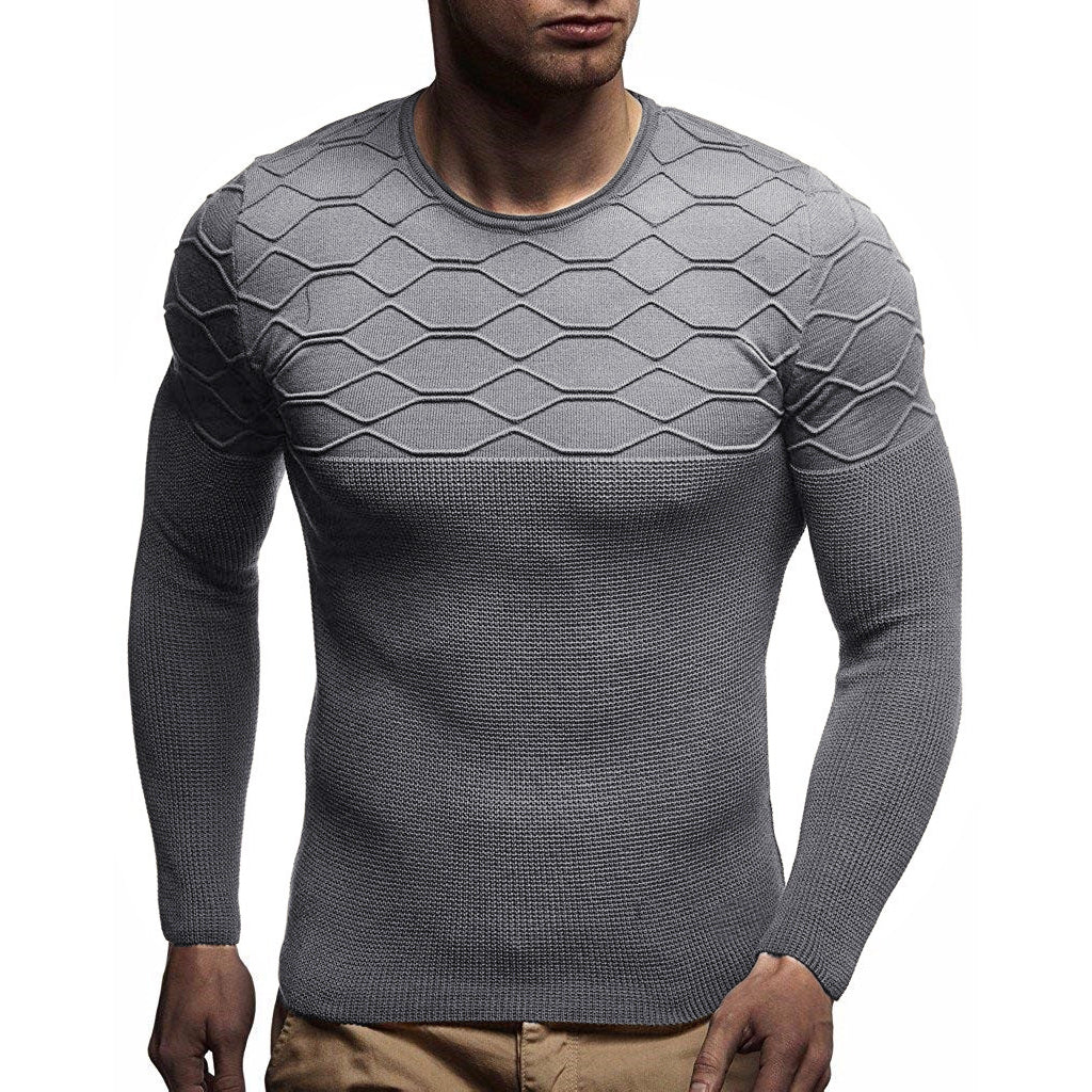 Herren Freizeit Pullover mit Rundhalsausschnitt, einfarbig
