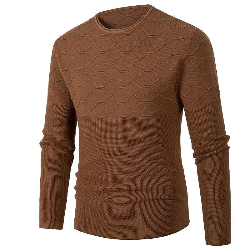 Herren Freizeit Pullover mit Rundhalsausschnitt, einfarbig