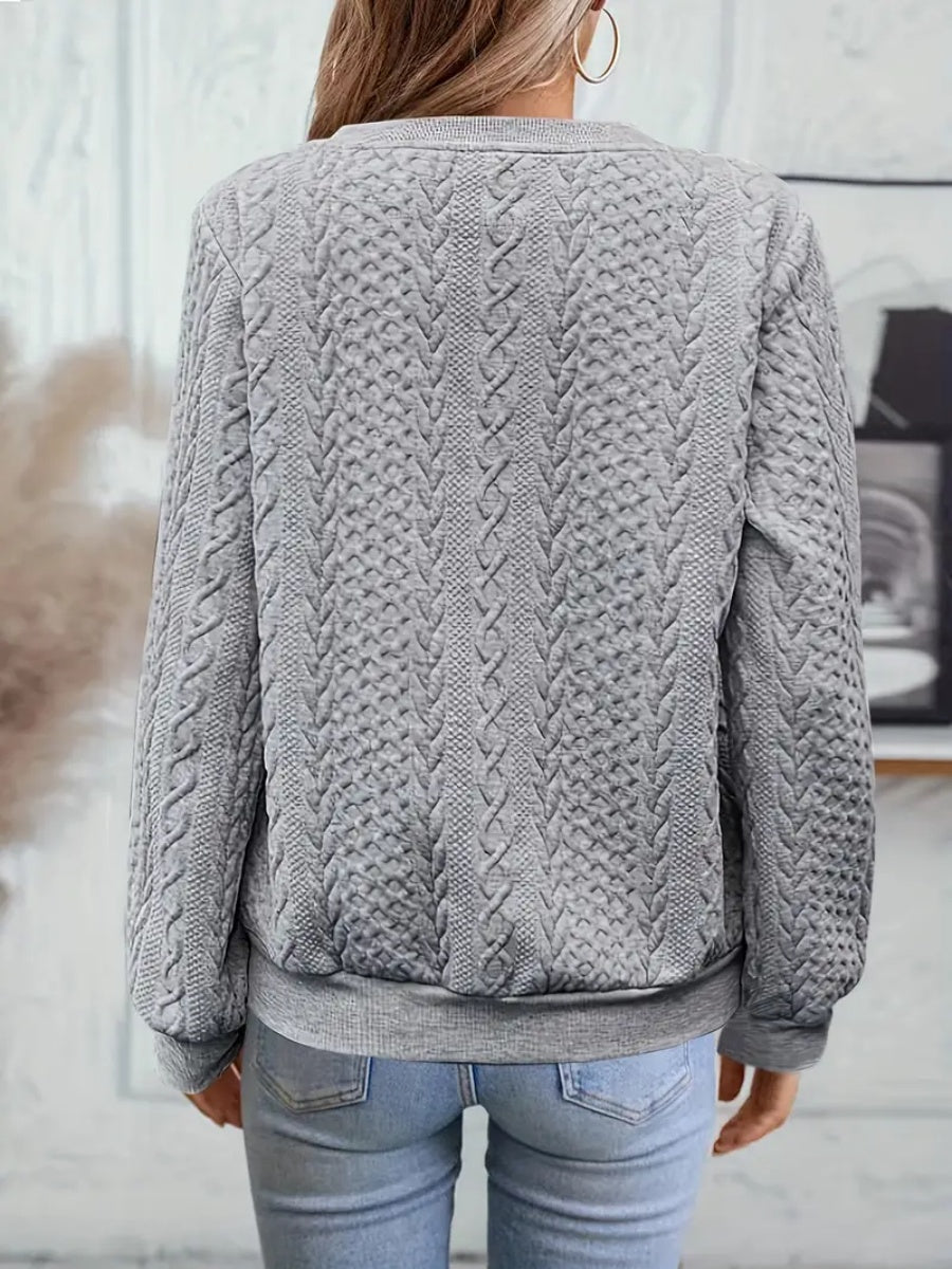 ✨Best-1 Sale Sweatshirt 2025✨Damen elegantes Sweatshirt mit Schlangenmuster und Reißverschluss Langarm Rundhals Freizeit-Pullover