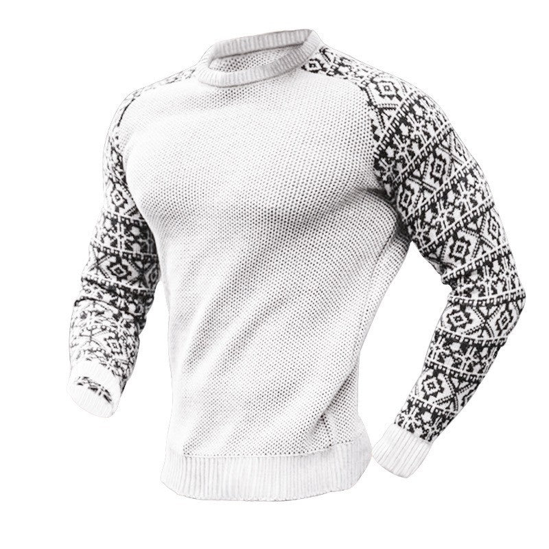 Herren Pullover Lässiger Langarm Rundhals-Pullover
