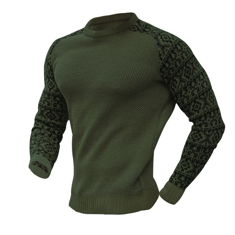 Herren Pullover Lässiger Langarm Rundhals-Pullover