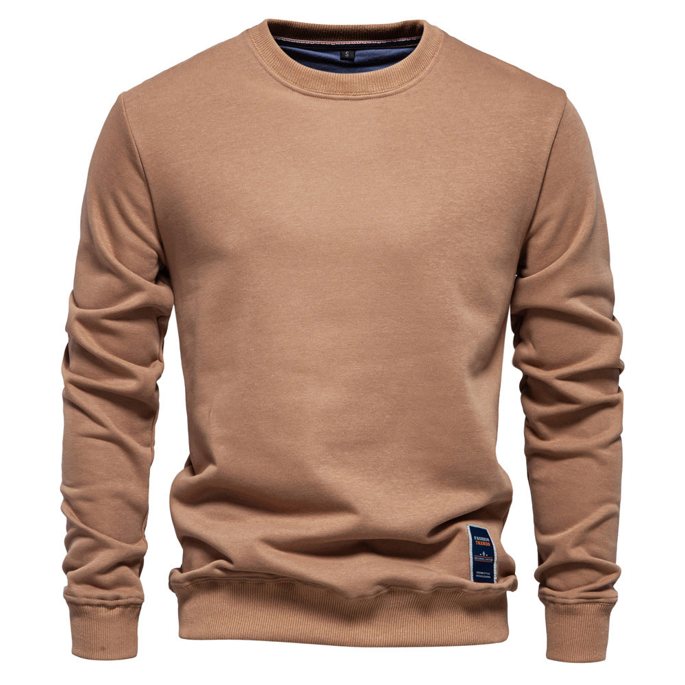 Herren Strickpullover mit Rundhalsausschnitt, einfarbig