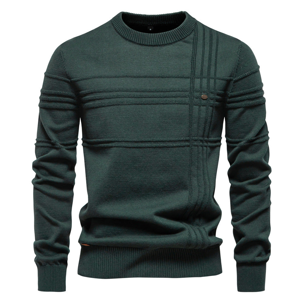 Men's Striped Crewneck Pullover Sweater