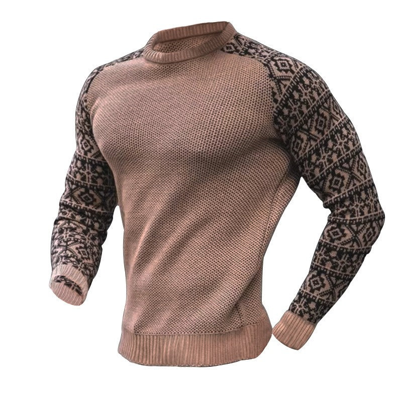 Herren Pullover Lässiger Langarm Rundhals-Pullover