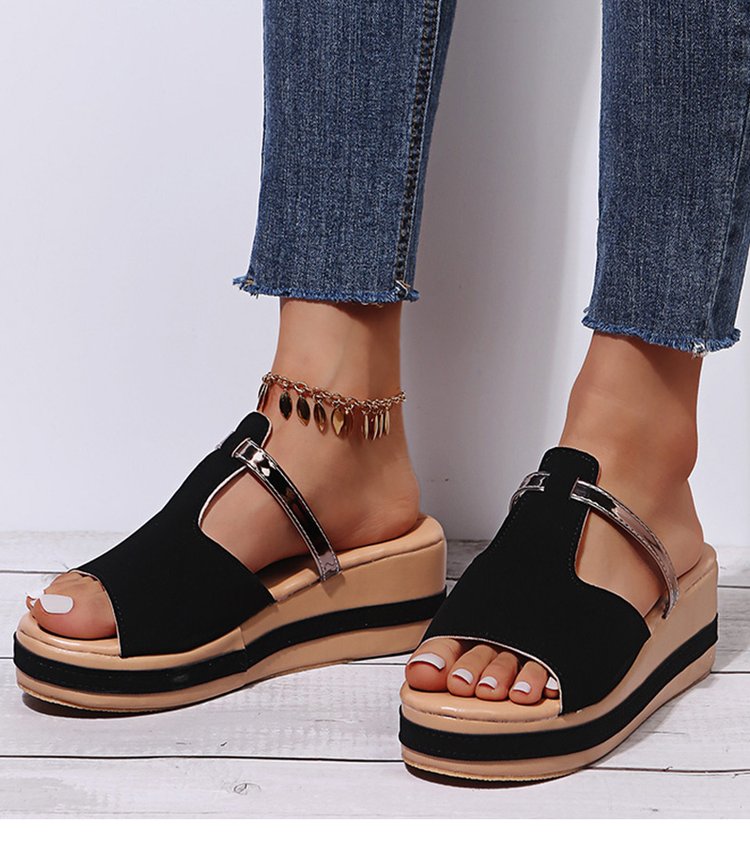 🔥Letzter Tag der Aktion 50% RABATT - Damen Leder Plateau Keil Orthopädische Sandalen