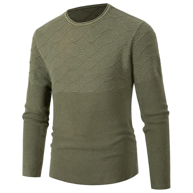 Herren Freizeit Pullover mit Rundhalsausschnitt, einfarbig